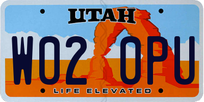UT license plate W020PU