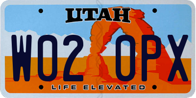 UT license plate W020PX