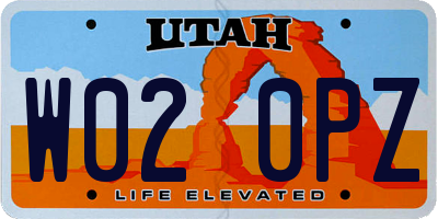 UT license plate W020PZ