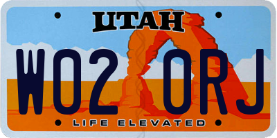 UT license plate W020RJ
