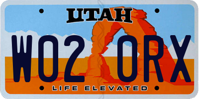 UT license plate W020RX