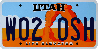 UT license plate W020SH