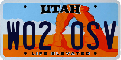 UT license plate W020SV