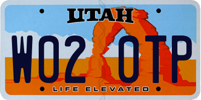 UT license plate W020TP