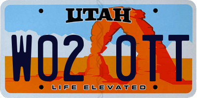 UT license plate W020TT