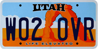 UT license plate W020VR