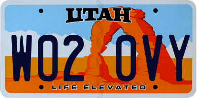 UT license plate W020VY