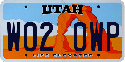 UT license plate W020WP