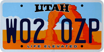 UT license plate W020ZP