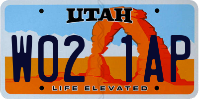 UT license plate W021AP