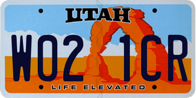 UT license plate W021CR