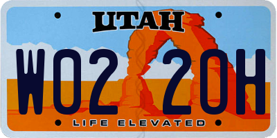 UT license plate W022OH