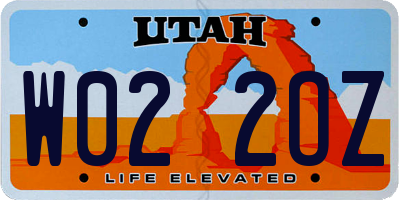 UT license plate W022OZ