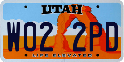 UT license plate W022PD
