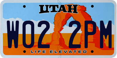 UT license plate W022PM
