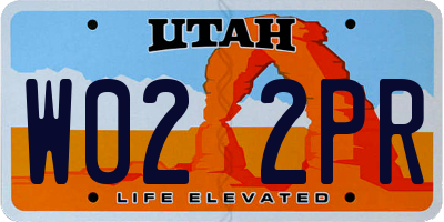 UT license plate W022PR