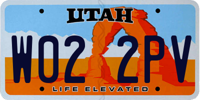UT license plate W022PV