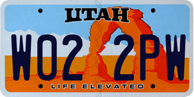 UT license plate W022PW