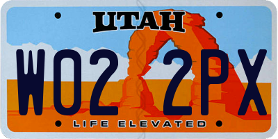 UT license plate W022PX