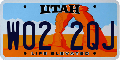UT license plate W022QJ