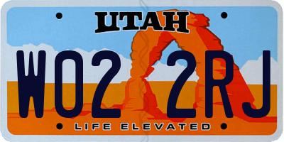 UT license plate W022RJ