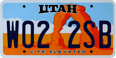 UT license plate W022SB