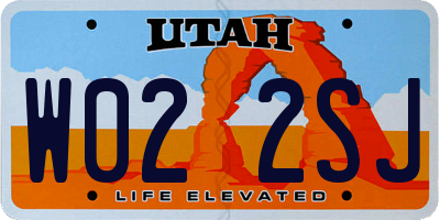 UT license plate W022SJ