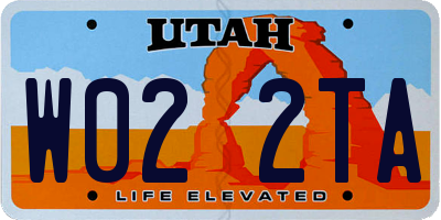 UT license plate W022TA