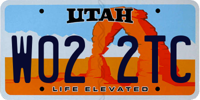 UT license plate W022TC