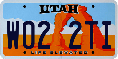 UT license plate W022TI