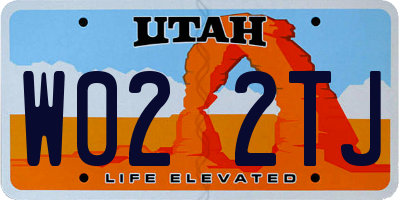 UT license plate W022TJ