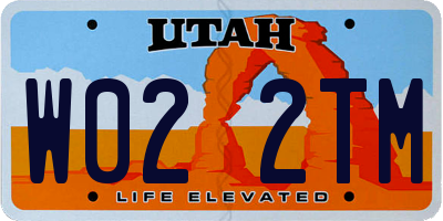 UT license plate W022TM
