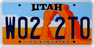 UT license plate W022TO
