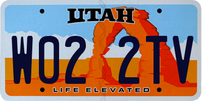 UT license plate W022TV