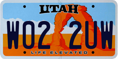 UT license plate W022UW