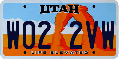 UT license plate W022VW