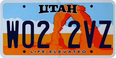 UT license plate W022VZ