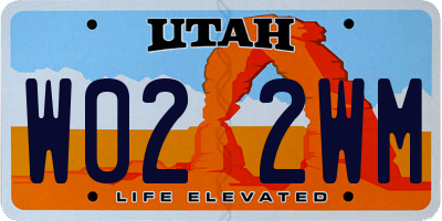 UT license plate W022WM