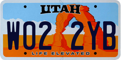 UT license plate W022YB