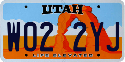 UT license plate W022YJ
