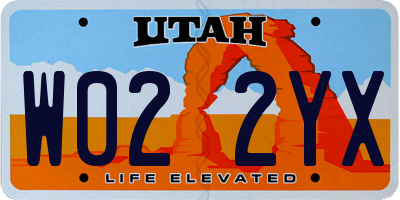 UT license plate W022YX