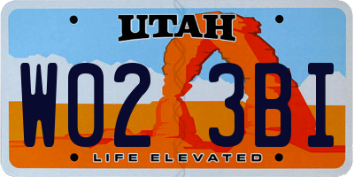 UT license plate W023BI