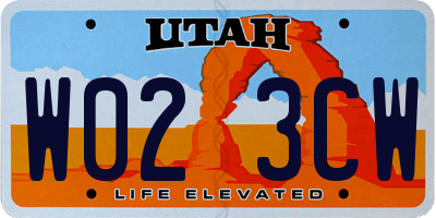 UT license plate W023CW