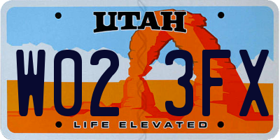 UT license plate W023FX