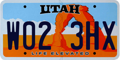 UT license plate W023HX