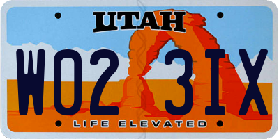 UT license plate W023IX