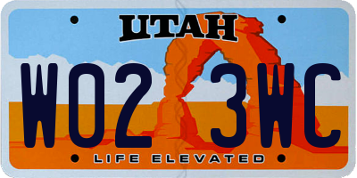 UT license plate W023WC