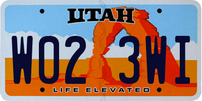 UT license plate W023WI