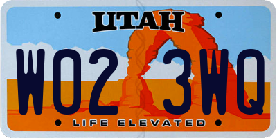 UT license plate W023WQ