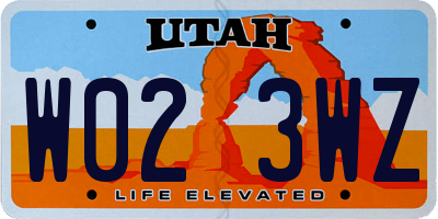 UT license plate W023WZ